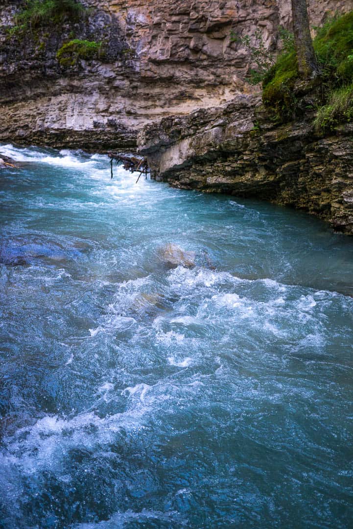 Whitewater stream in a canyon