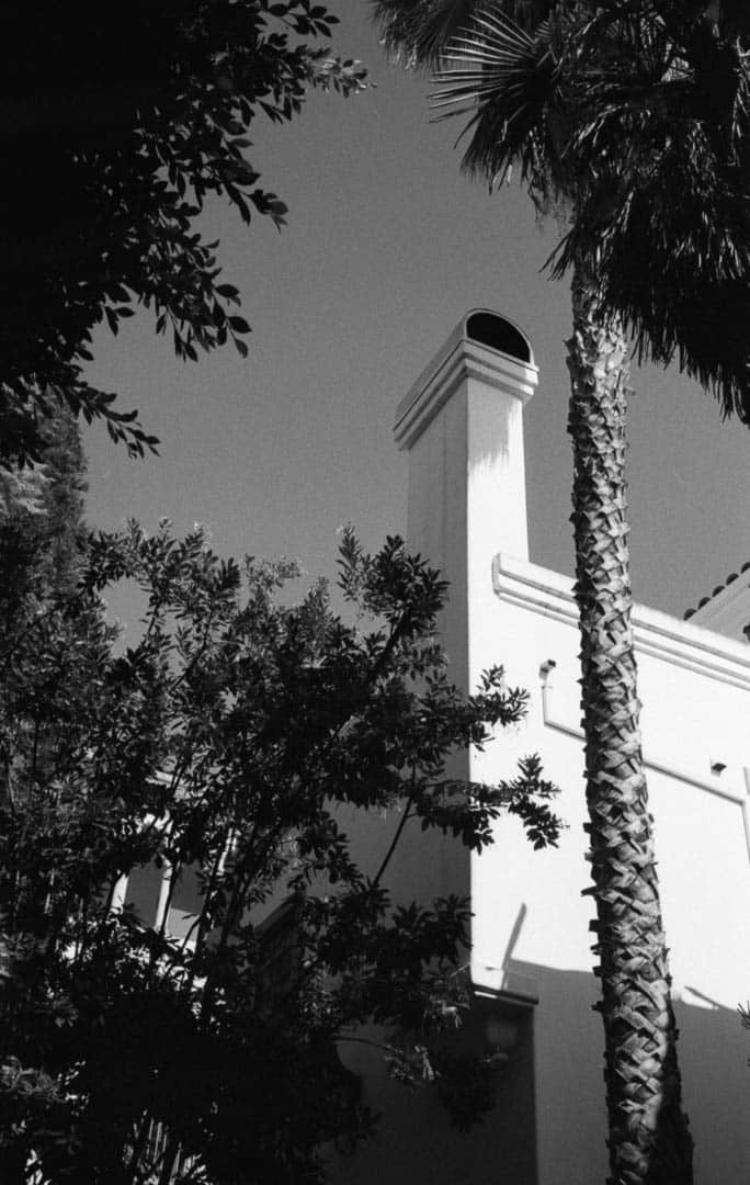 Chimney sticking above building