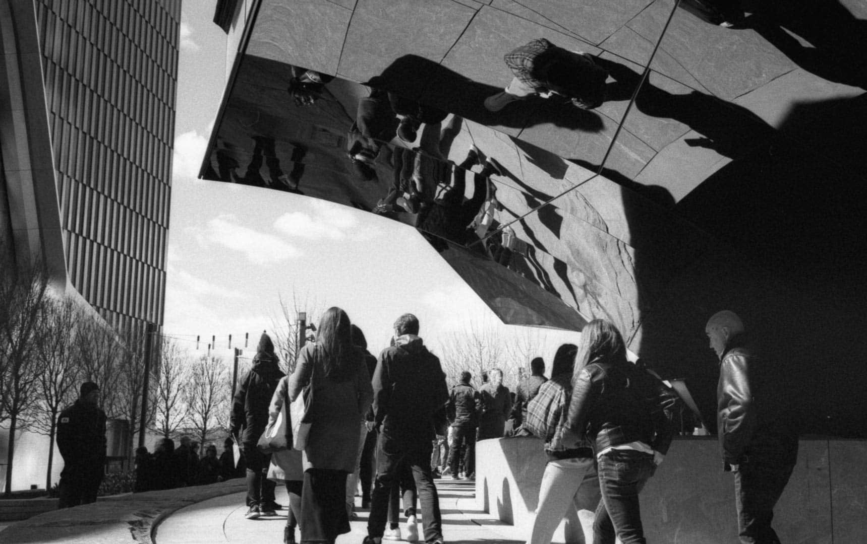 People walking under “The Vessel”