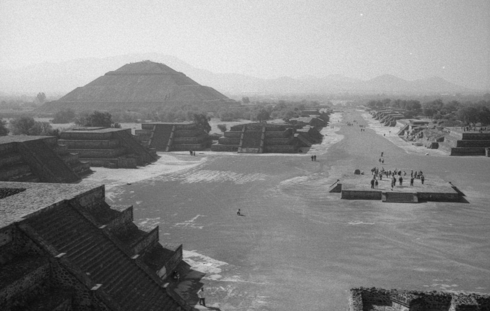 A view from atop a pyrimid at Teotihuacan