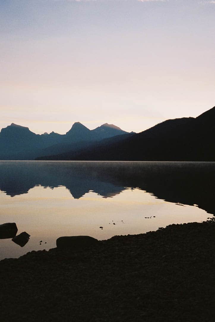 Early morning twilight over a lake