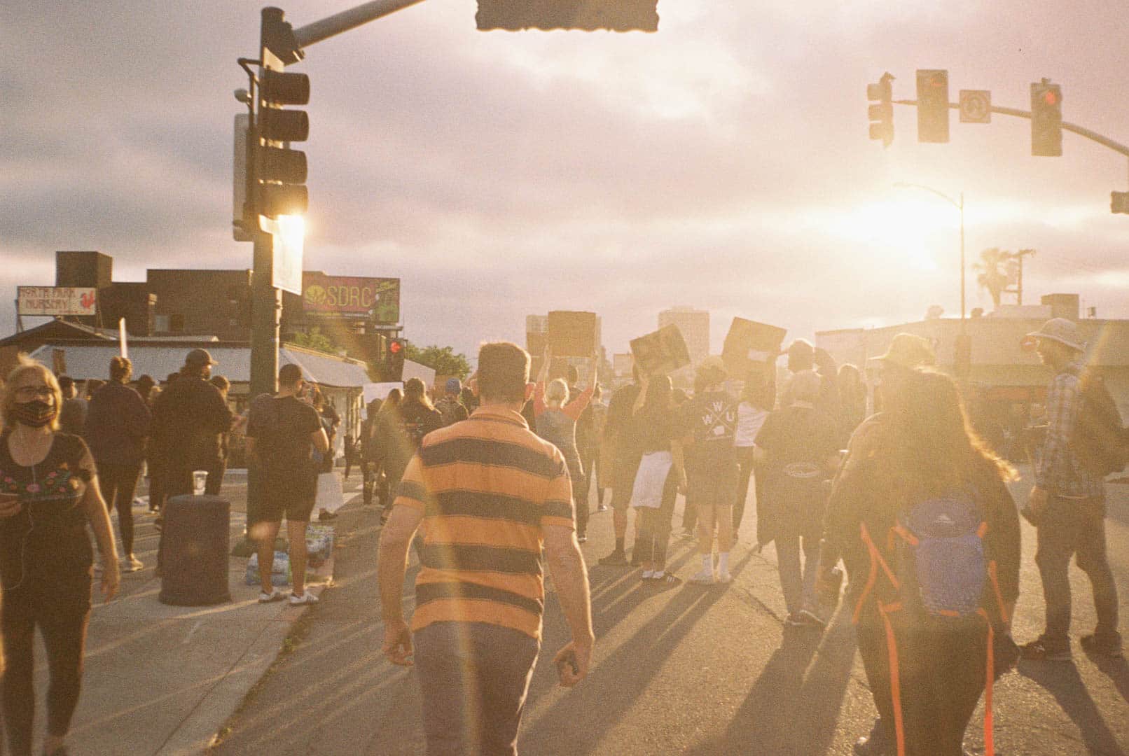 On the street of San Diego during a Black Lives Matter protest