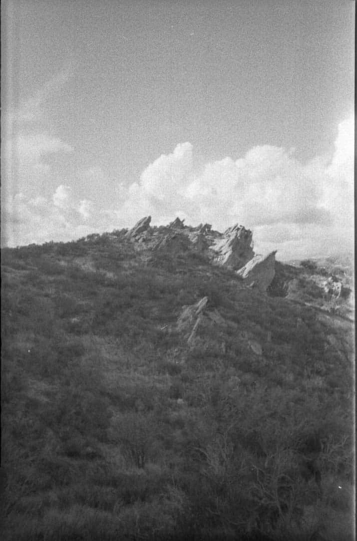 Rocks jutting out of the hillside