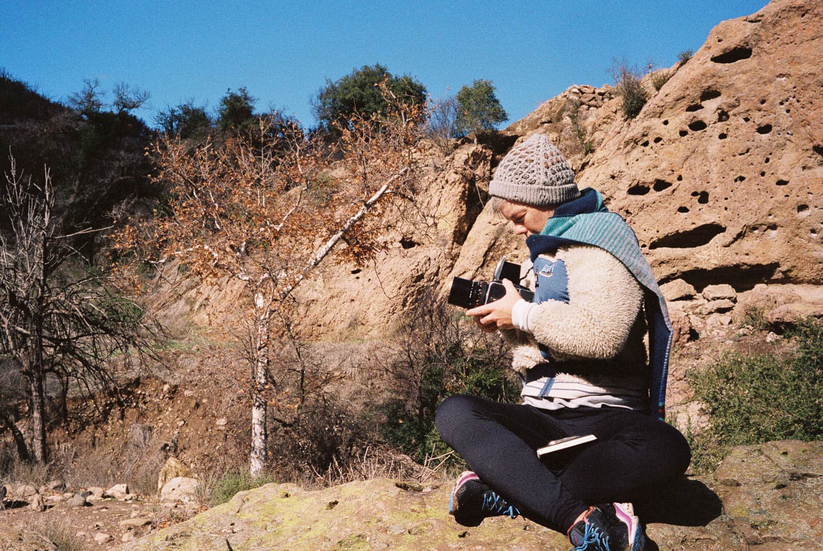 My wife taking a shot with her camera