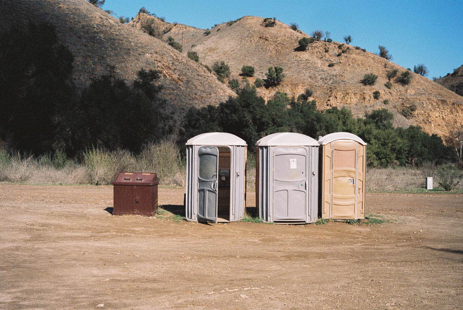 Porta potties in the canyon