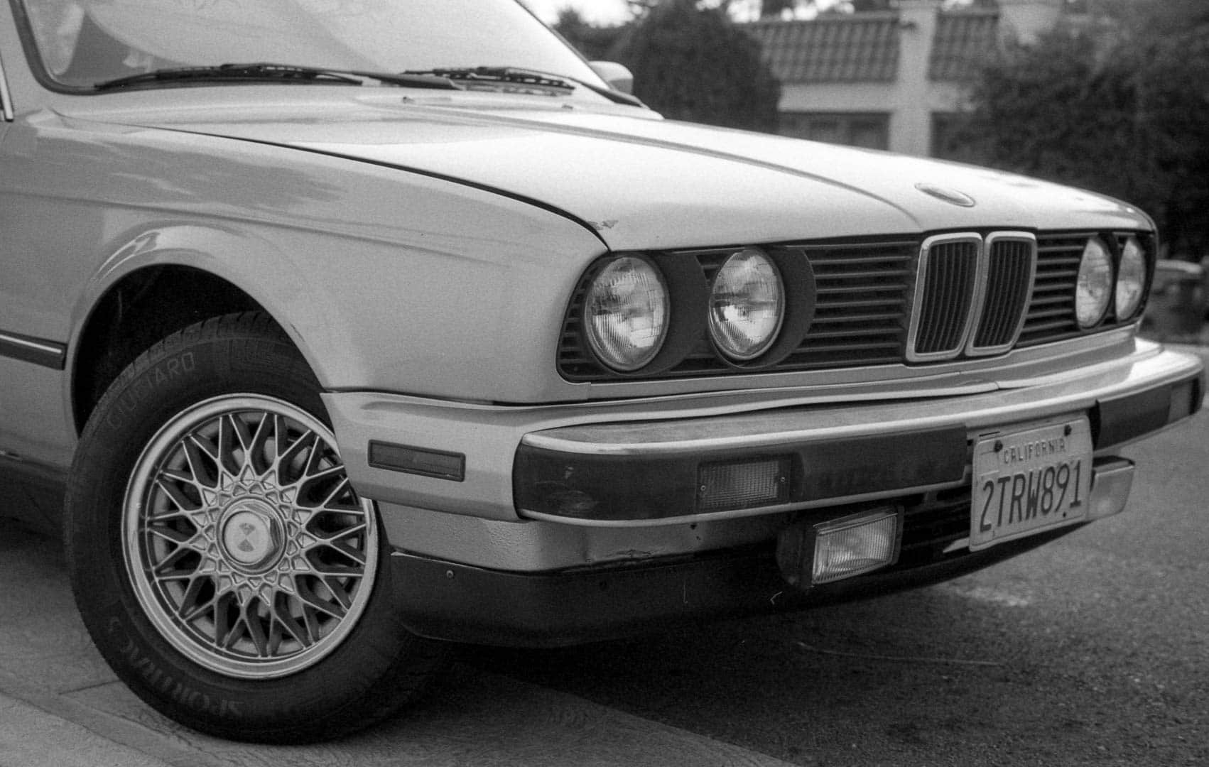 A BMW parked on the street