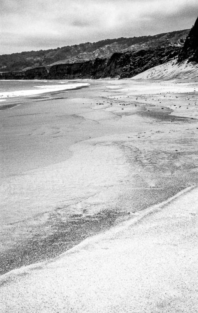 A sandy beach with lots of texture